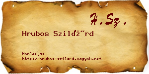 Hrubos Szilárd névjegykártya